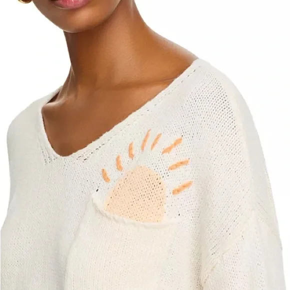 Vintage Havana beach sweater oversized slouchy embroidered waves sunset - Picture 4 of 11